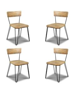 Set of 4 Light Vintage Dining Chairs