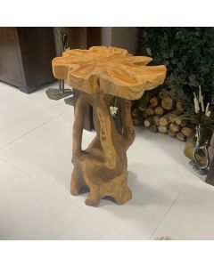 Indian Teak Stool Sculpture